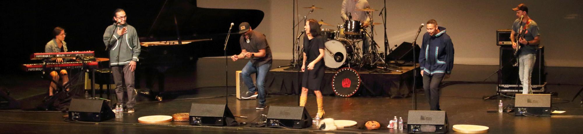 Pamyuaa band members on stage at the Mondavi Center